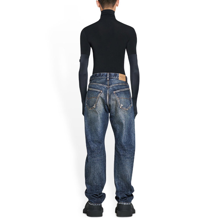 Purchase 발렌시아가 가드로브 23SS 디스트레스 캐주얼 루즈핏 청바지 데님 블루. 724715TNW514021