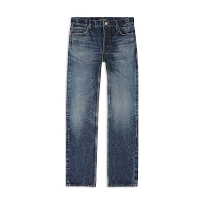 Balenciaga Garde-Robe SS23 Mid-Rise Straight Washed Denim Jeans Blue . 724714TNW514021