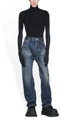 Balenciaga Garde-Robe SS23 Jeans Denim Biru Potongan Lurus Paras Sederhana. 724714TNW514021 Shop Balenciaga Garde-Robe SS23 Jeans Denim Biru Potongan Lurus Paras Sederhana. 724714TNW514021