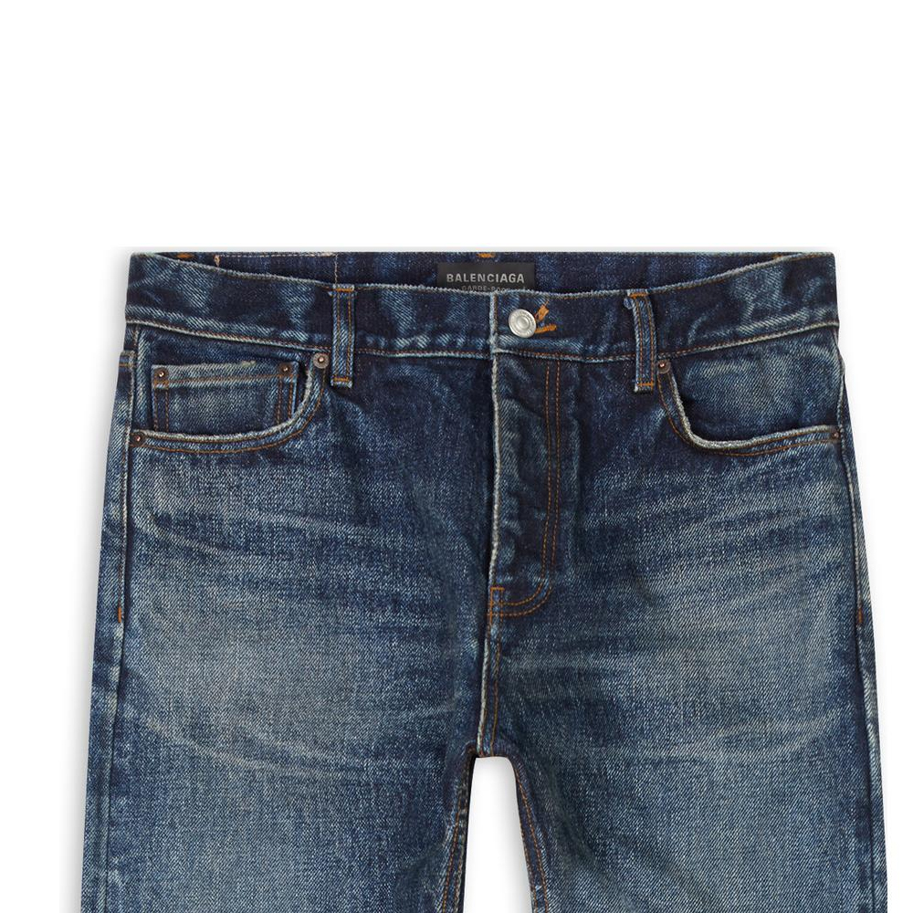 Details for Balenciaga Garde-Robe SS23 Jeans Denim Biru Potongan Lurus Paras Sederhana. 724714TNW514021