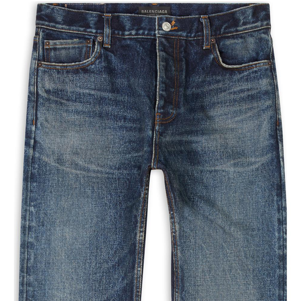 Sizing Balenciaga Garde-Robe SS23 Jeans Denim Biru Potongan Lurus Paras Sederhana. 724714TNW514021