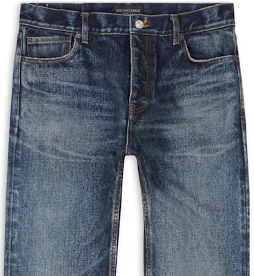 Balenciaga Garde-Robe SS23 Jeans Denim Biru Potongan Lurus Paras Sederhana. 724714TNW514021 Sizing Balenciaga Garde-Robe SS23 Jeans Denim Biru Potongan Lurus Paras Sederhana. 724714TNW514021