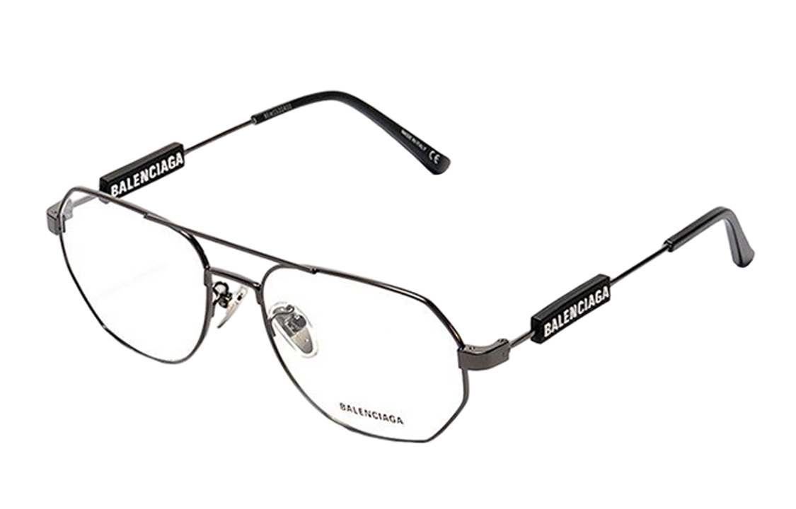 Balenciaga Geometric Metal Optical Glasses Black Unisex Fashion Frames. BB0117