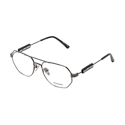 Balenciaga Geometric Metal Optical Glasses Black Unisex Fashion Frames. BB0117