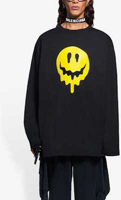 Balenciaga Ghost Print Hitam Baju Lengan Panjang Unisex Potongan Longgar 651796TKVA11012 Purchase Balenciaga Ghost Print Hitam Baju Lengan Panjang Unisex Potongan Longgar 651796TKVA11012