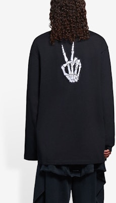 Balenciaga Ghost Print Hitam Baju Lengan Panjang Unisex Potongan Longgar 651796TKVA11012 Details for Balenciaga Ghost Print Hitam Baju Lengan Panjang Unisex Potongan Longgar 651796TKVA11012