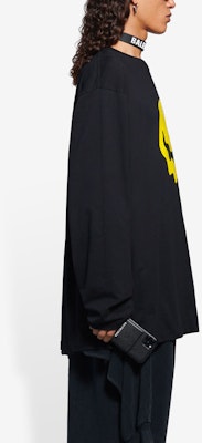 Balenciaga Ghost Print Hitam Baju Lengan Panjang Unisex Potongan Longgar 651796TKVA11012 Sizing Balenciaga Ghost Print Hitam Baju Lengan Panjang Unisex Potongan Longgar 651796TKVA11012