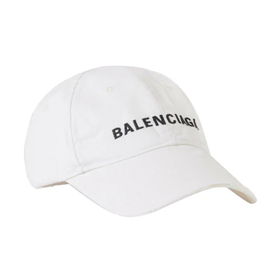 Balenciaga Glow Logo Cotton Baseball Cap White - 656463459B29060