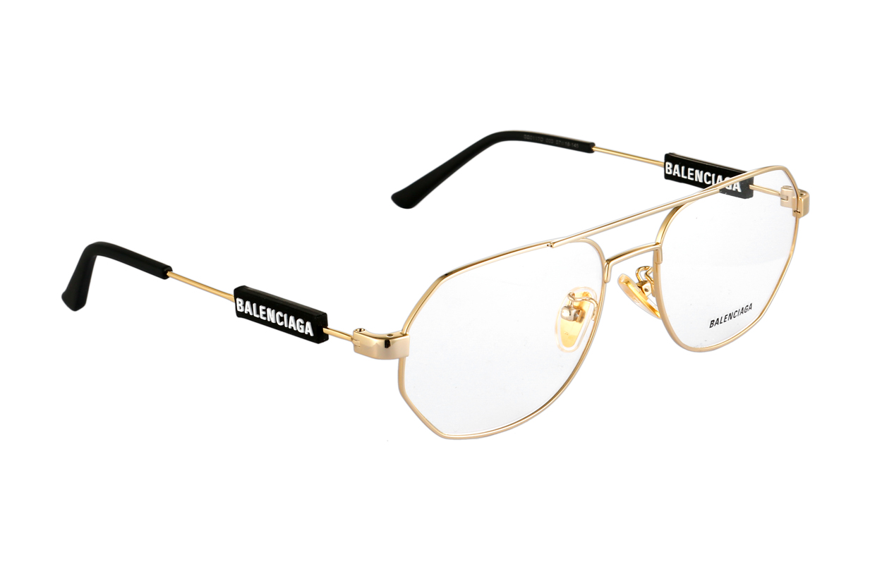 Balenciaga Gold Aviator Optical Glasses Unisex with Logo - Adjustable Prescription BB0117O-003