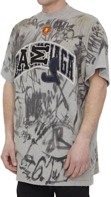 Balenciaga Graffiti Print Logo Patch Crewneck T-Shirt SS23 Grey Tee. 739028TOVA71300 Shop Balenciaga Graffiti Print Logo Patch Crewneck T-Shirt SS23 Grey Tee. 739028TOVA71300