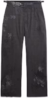Order 巴黎世家 Graffiti SS23 格紋中腰直筒褲 男女款 灰色 738848TOT071240