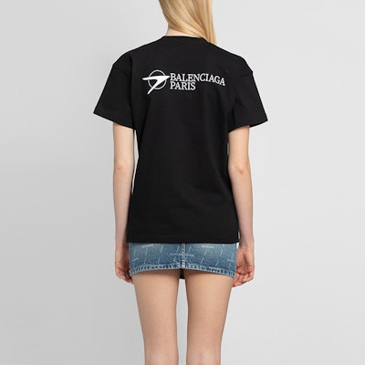 Balenciaga Graphic Logo Crewneck Unisex Black T-Shirt. 612965TKV861070 Purchase Balenciaga Graphic Logo Crewneck Unisex Black T-Shirt. 612965TKV861070