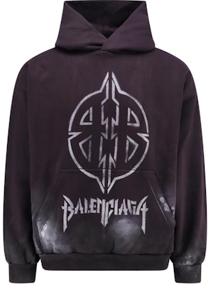 Sudadera con Capucha Unisex Balenciaga Negra Estampado Gráfico Ajuste Regular. 767877TQVT39034 Order Sudadera con Capucha Unisex Balenciaga Negra Estampado Gráfico Ajuste Regular. 767877TQVT39034