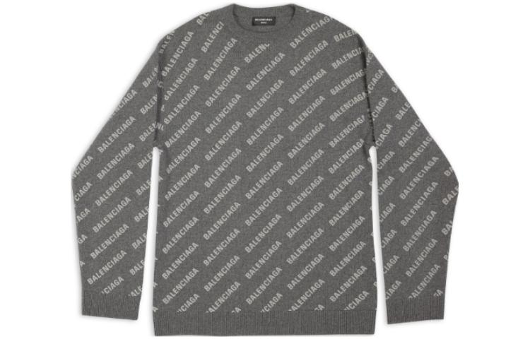 Order 발렌시아가 그레이 로고 자카드 니트 스웨터 SS23 컬렉션 734009T41271167