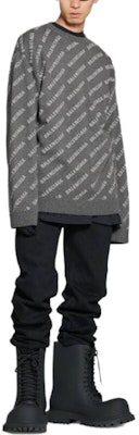 巴黎世家灰色Logo提花针织毛衣 SS23系列 734009T41271167 Shop 巴黎世家灰色Logo提花针织毛衣 SS23系列 734009T41271167