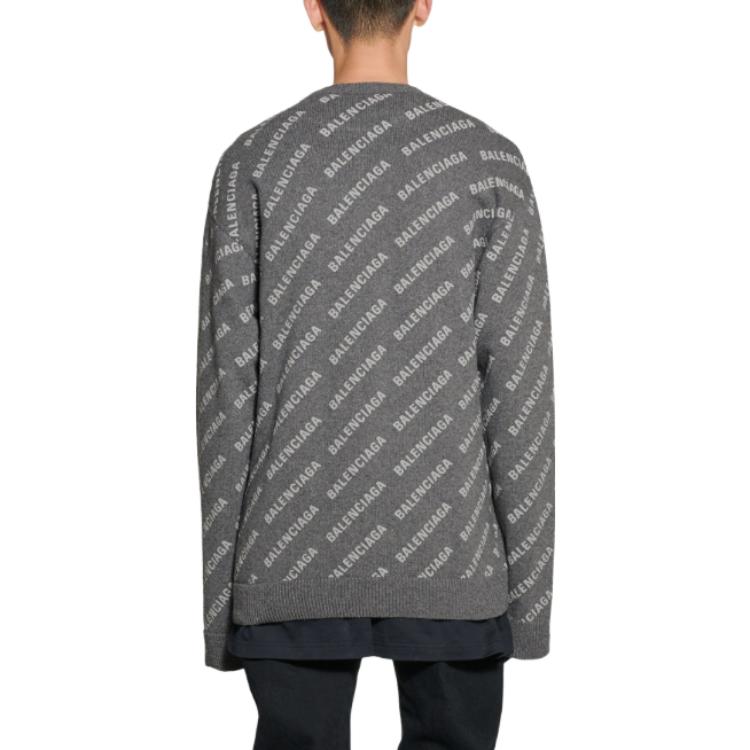 Purchase 발렌시아가 그레이 로고 자카드 니트 스웨터 SS23 컬렉션 734009T41271167