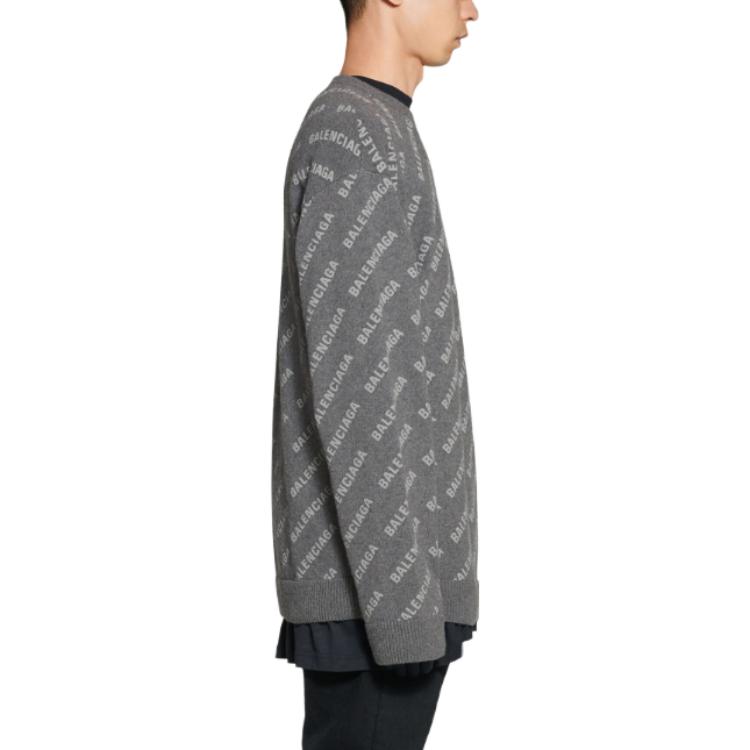 Details for 발렌시아가 그레이 로고 자카드 니트 스웨터 SS23 컬렉션 734009T41271167
