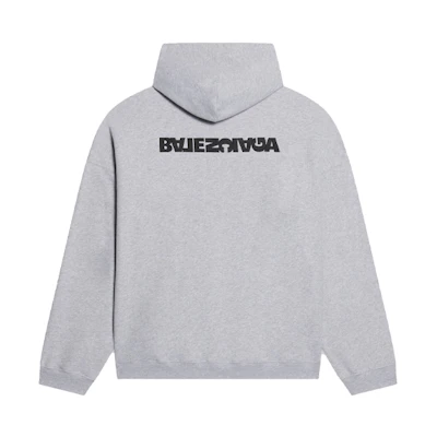 Balenciaga Gray Logo Letter Oversized Hoodie 674986TLVB41167