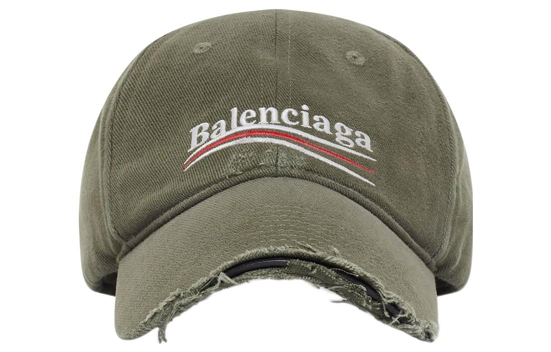Balenciaga Green Cotton Curved Brim Cap Unisex Couples Style. 673320410B20297