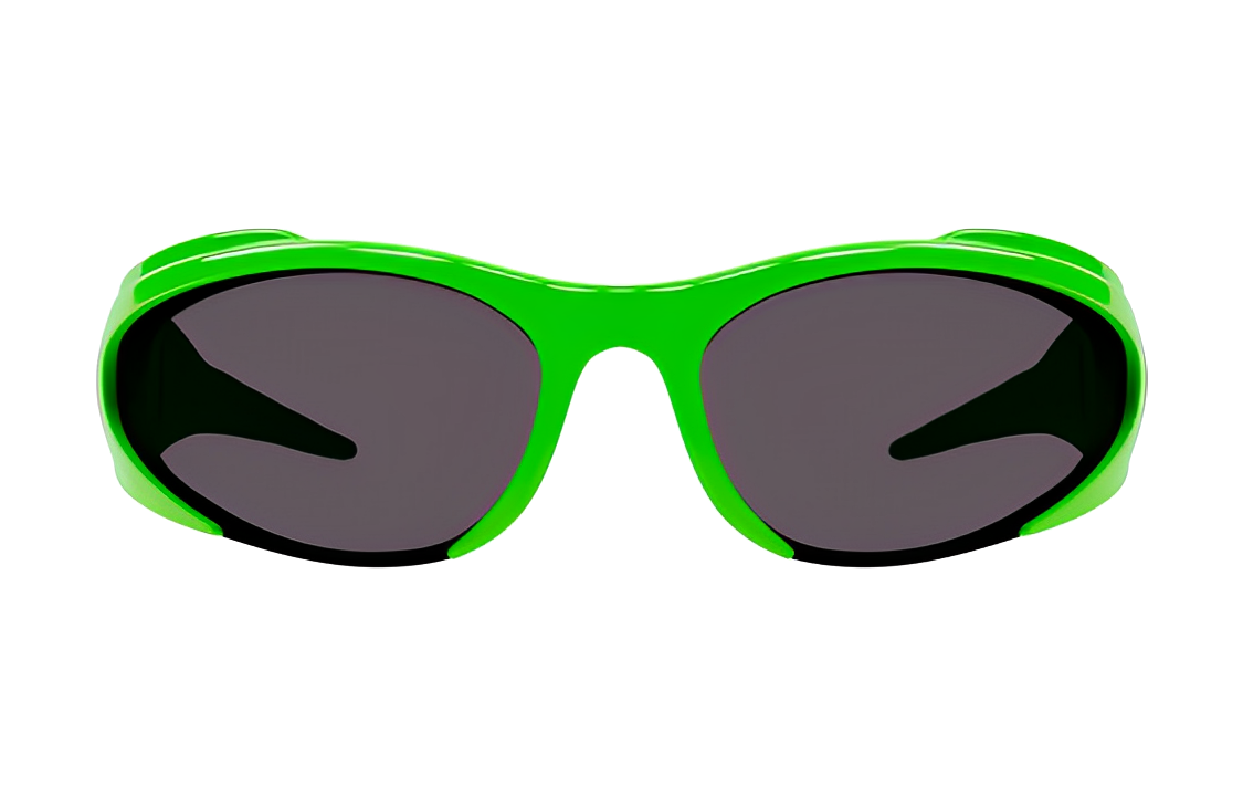 Balenciaga Green Unisex Irregular Shape Sunglasses with Side Letter Detail. BB0253S-005 圖 3