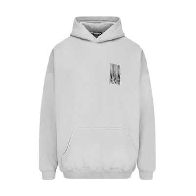 Balenciaga Grey Abstract Letter Fleece Hoodie Pullover 651799TKVE68174