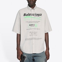 Balenciaga 灰色棉質寬鬆版型短袖襯衫 Logo 印花 664627TKM102967 Purchase Balenciaga 灰色棉質寬鬆版型短袖襯衫 Logo 印花 664627TKM102967