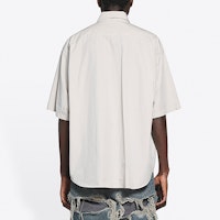 Balenciaga 灰色棉質寬鬆版型短袖襯衫 Logo 印花 664627TKM102967 Details for Balenciaga 灰色棉質寬鬆版型短袖襯衫 Logo 印花 664627TKM102967