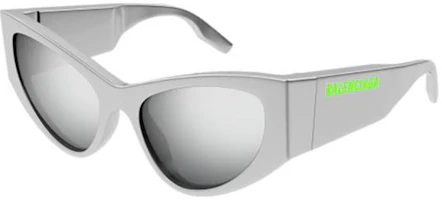 Balenciaga Grey Irregular Shape Sunglasses with Side Lettering Unisex BB0300S002 Balenciaga Grey Irregular Shape Sunglasses with Side Lettering Unisex BB0300S002