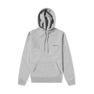 Balenciaga Grey Letter Print Hoodie Loose Fit Long Sleeve Sweatshirt. 570811TKVB51218