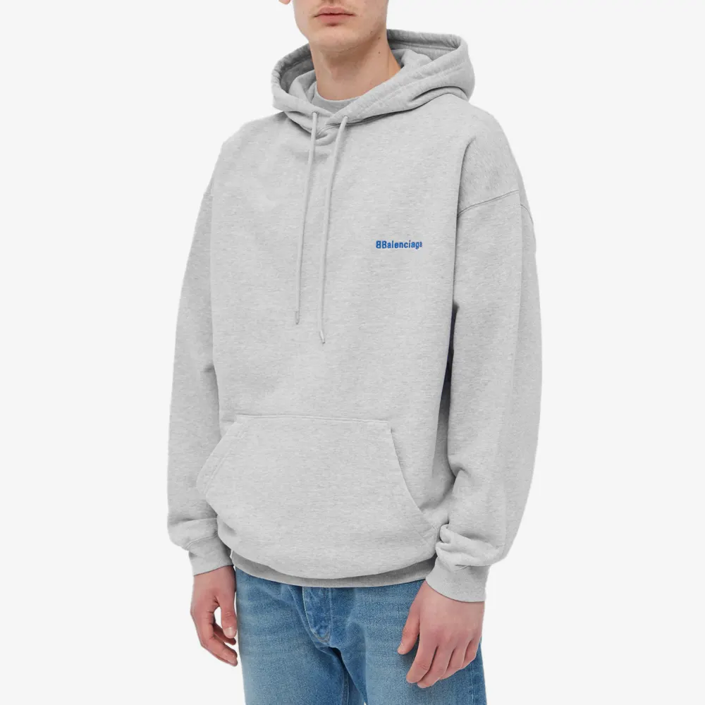 Balenciaga Grey Letter Print Hoodie Loose Fit Long Sleeve Sweatshirt. 570811TKVB51218 圖 4