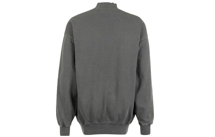 Lookbook 巴黎世家灰色标志印花做旧风环保长袖休闲卫衣 652981TKVE41069