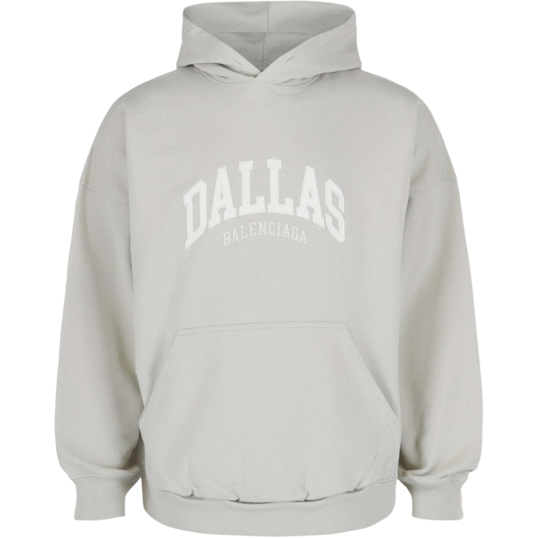 Balenciaga Grey Oversized Hoodie with Letter Logo Print 675003TLVK99176