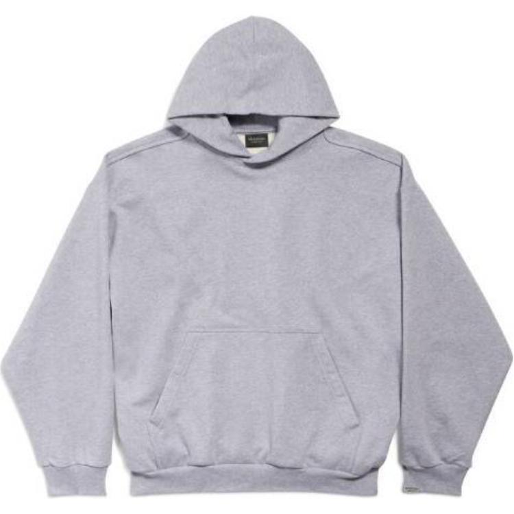 Balenciaga Grey Plain Oversized Hoodie Pullover Long Sleeve Standard Fit 773281TRVA81300 圖 2