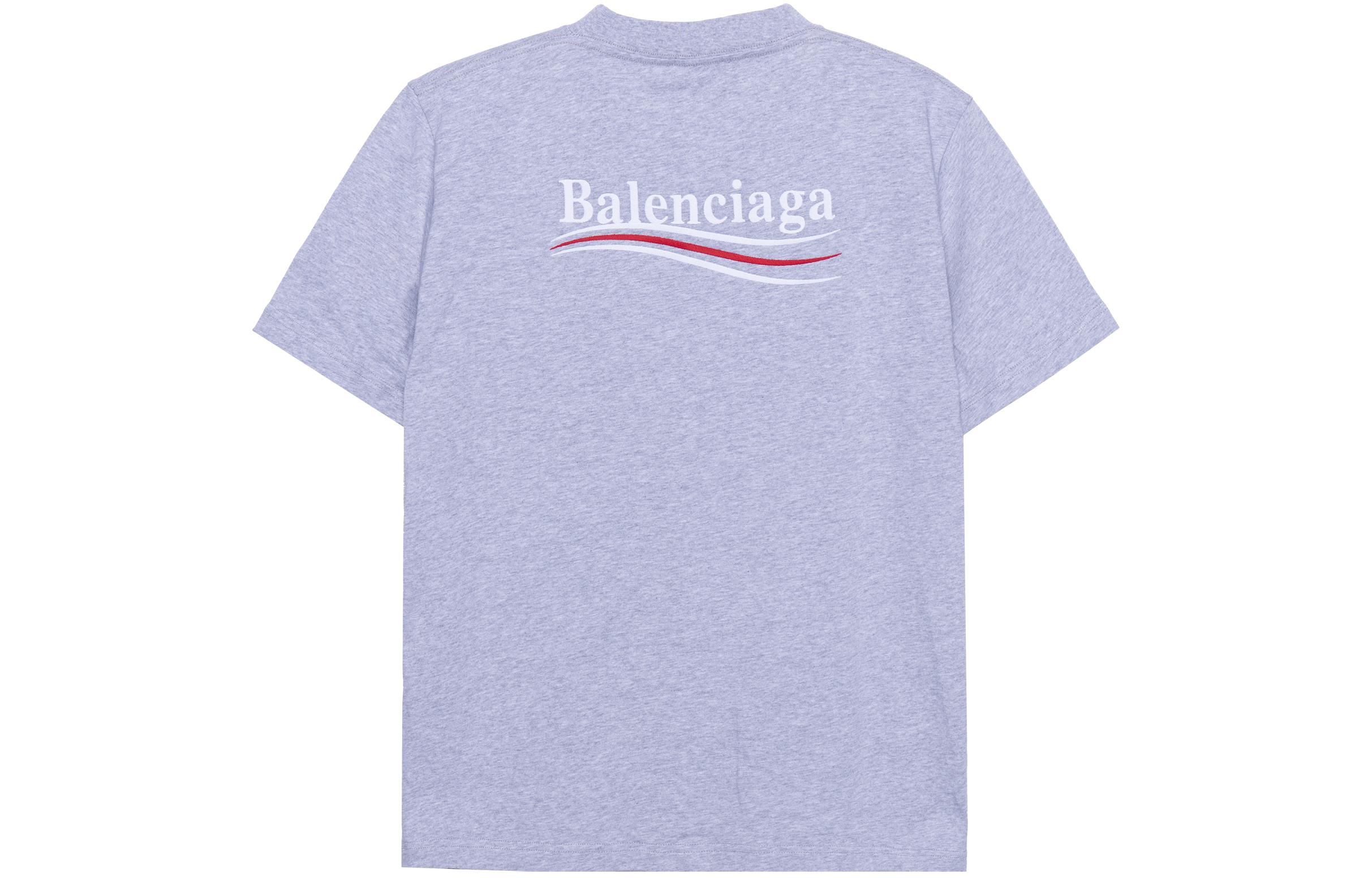 Balenciaga Grey Slim-Fit Graphic Logo Print Crewneck T-Shirt. 620967TKVJ11379 圖 3