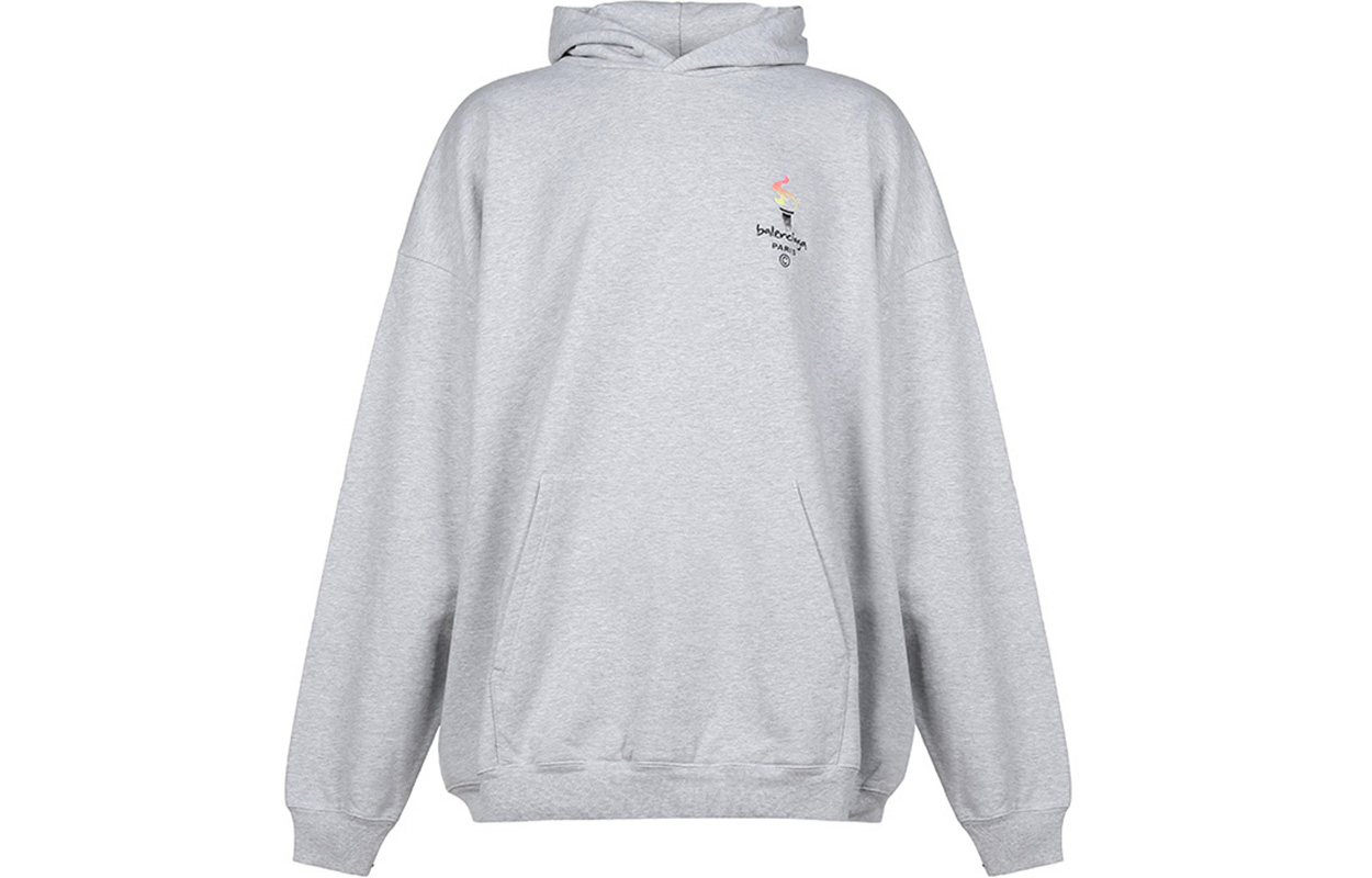 Balenciaga Grey Solid Color Long Sleeve Hoodie 620973TIV451167