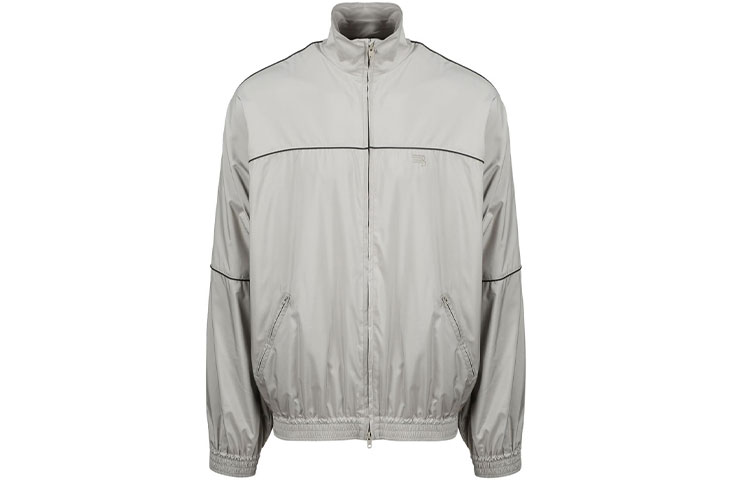 Balenciaga Grey Solid Zip-Up Stand Collar Jacket 642337TJO829577