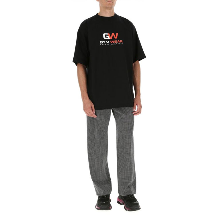 Shop バレンシアガ グレー ワイドレッグ ウールブレンド リラックスフィット パンツ 621984TIT041070