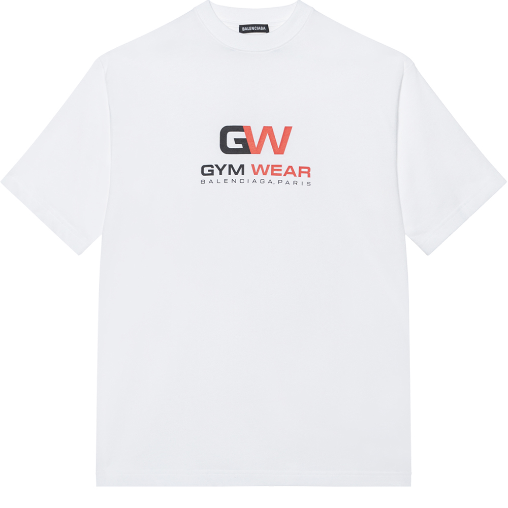 Balenciaga Gym Wear Loose-Fit White T-Shirt 620969TIVD59000