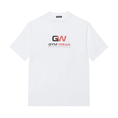 Balenciaga Gym Wear Loose-Fit White T-Shirt 620969TIVD59000