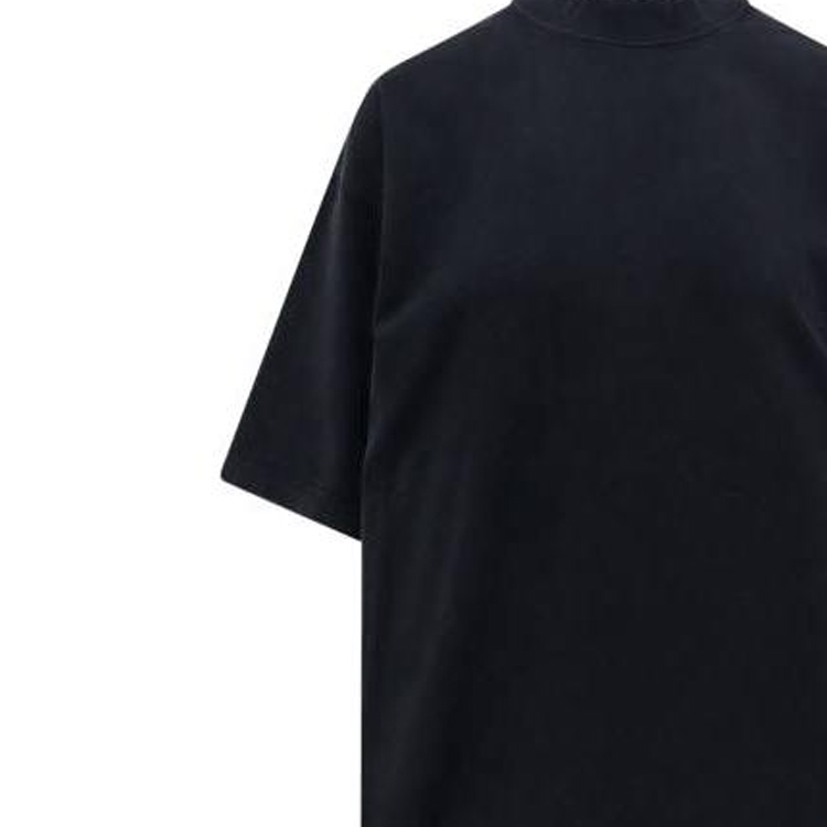 Balenciaga Hand-Drawn Letter High-Neck T-Shirt Black Medium Fit Unisex. 764235TPVU41569 圖 5