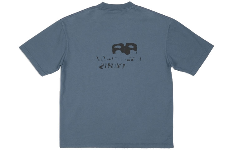 Lookbook Balenciaga 手繪BB標誌T恤 洗水藍/黑 SS23 休閒短袖。 612966TNVN44183