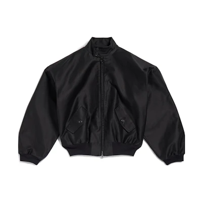 Balenciaga Harrington Jacket Black - Loose-Fit Full-Zip Long Sleeve Jacket 773092TPP071000