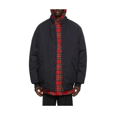 Balenciaga Harrington SS22 Navy Cotton Zip-Up Jacket with Pockets for Men 221342M180004