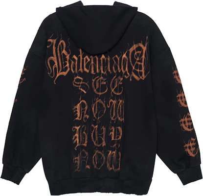 Balenciaga 重金屬FW23圖案印花修身版男女連帽衫黑色 744454TOVD81055 Lookbook Balenciaga 重金屬FW23圖案印花修身版男女連帽衫黑色 744454TOVD81055