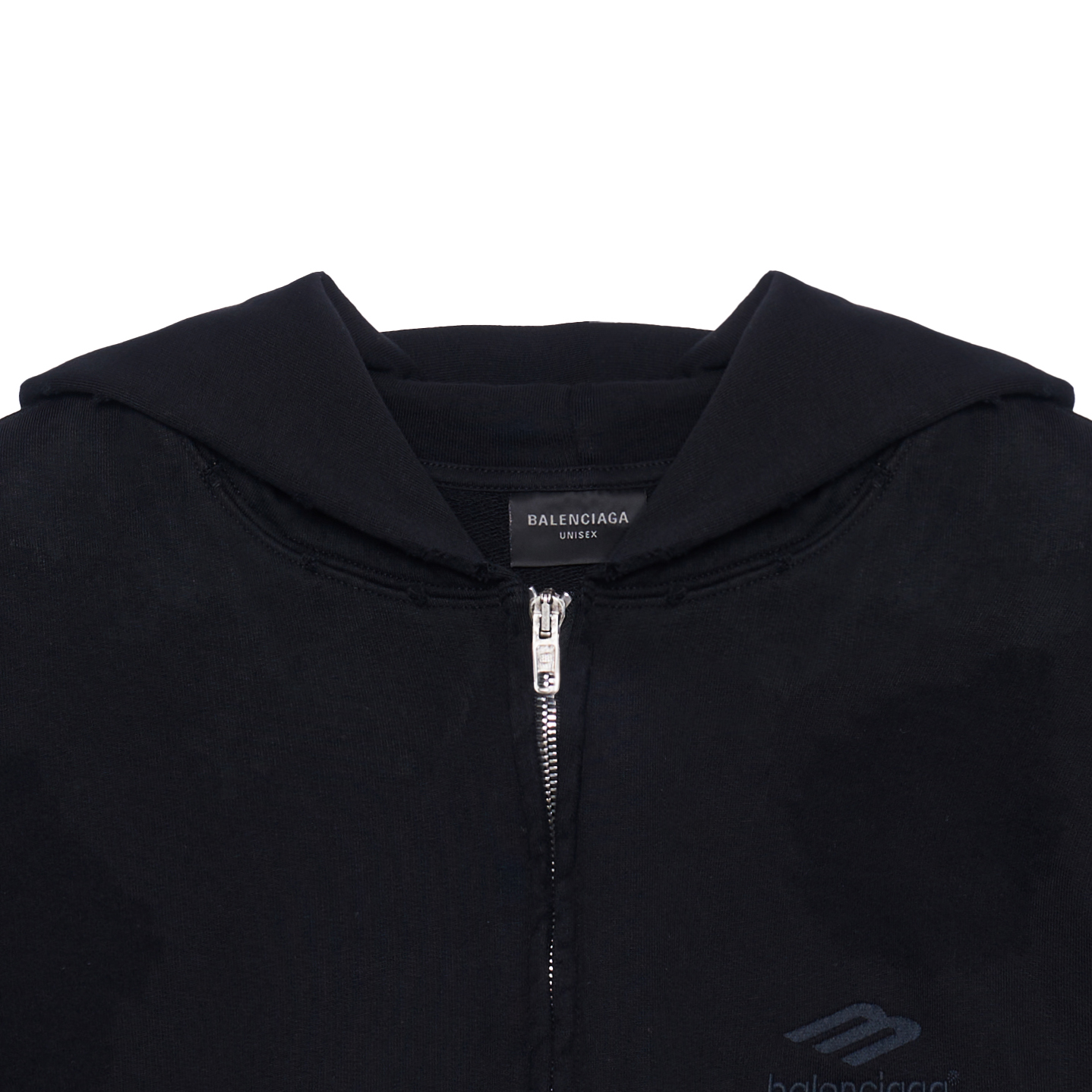 Details for 巴黎世家重金属FW23图案印花修身男女连帽卫衣黑色 744454TOVD81055