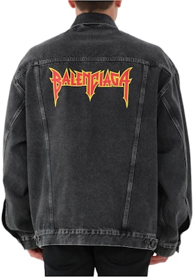 巴黎世家重金属SS22标志印花黑色长袖牛仔夹克. 694504TBP471055 Lookbook 巴黎世家重金属SS22标志印花黑色长袖牛仔夹克. 694504TBP471055