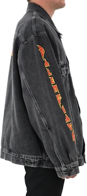 巴黎世家重金属SS22标志印花黑色长袖牛仔夹克. 694504TBP471055 Purchase 巴黎世家重金属SS22标志印花黑色长袖牛仔夹克. 694504TBP471055