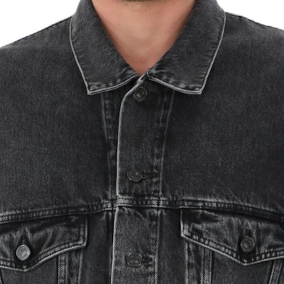 巴黎世家重金属SS22标志印花黑色长袖牛仔夹克. 694504TBP471055 Details for 巴黎世家重金属SS22标志印花黑色长袖牛仔夹克. 694504TBP471055