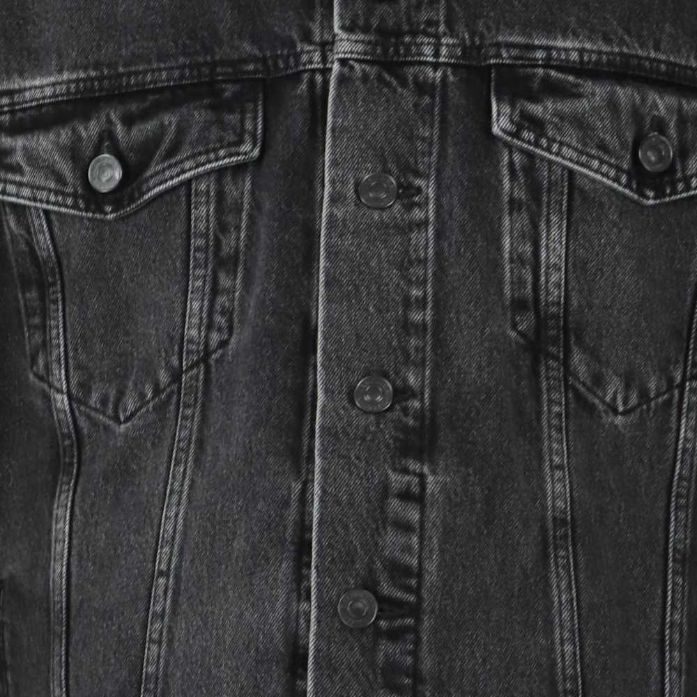 Sizing 巴黎世家重金属SS22标志印花黑色长袖牛仔夹克. 694504TBP471055