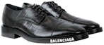 Order Balenciaga Herre Derby Kasut Rata 'Hitam' 590716WBBV41090
